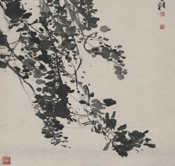 近代画.董芷林_墨色紫滕图轴_6015.22768