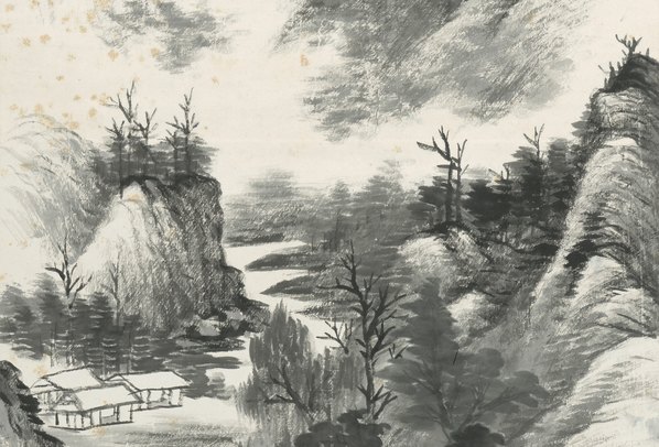 近代画.肖愻_墨笔山水轴_纸_5306.14409 近代画.肖愻_墨笔山水轴_纸_5306.14409