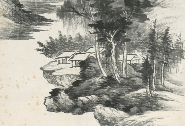 近代画.肖愻_墨笔山水轴_纸_5306.14409 近代画.肖愻_墨笔山水轴_纸_5306.14409