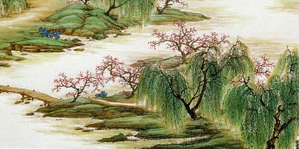 近代_江畔游春图_青绿山_4800x9600_72dpi - 传世名画 - 风水八六.