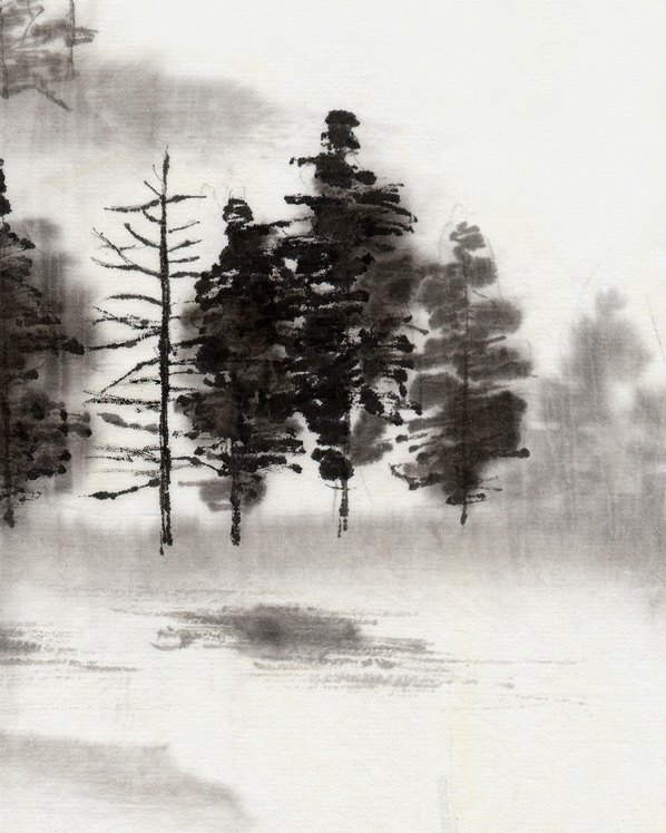 近代画.水墨风景_山林嘹望_5535.6919