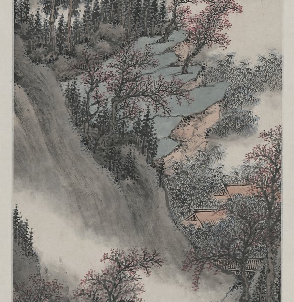 近代画.明俭_山水四条屏_4685.19283 近代画.明俭_山水四条屏_4685.19283