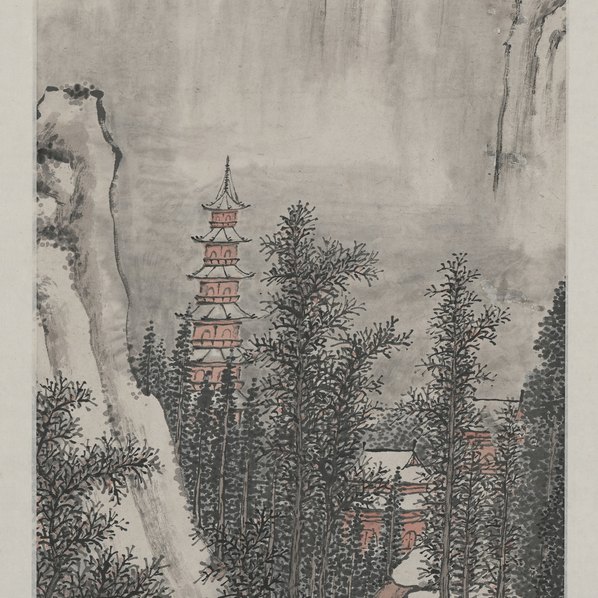近代画.明俭_山水四条屏_11_4835.19357 近代画.明俭_山水四条屏_11_4835.19357