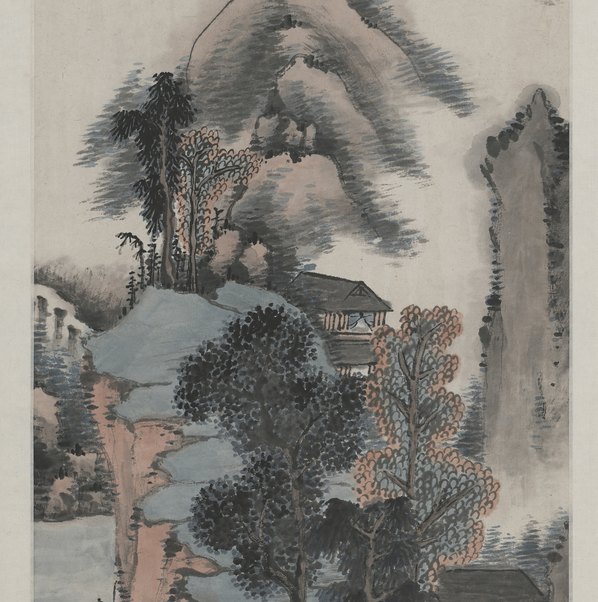 近代画.明俭_山水四条_4797.19320