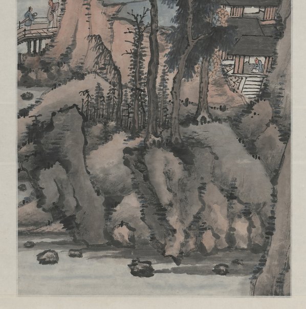 近代画.明俭_山水四条_4797.19320