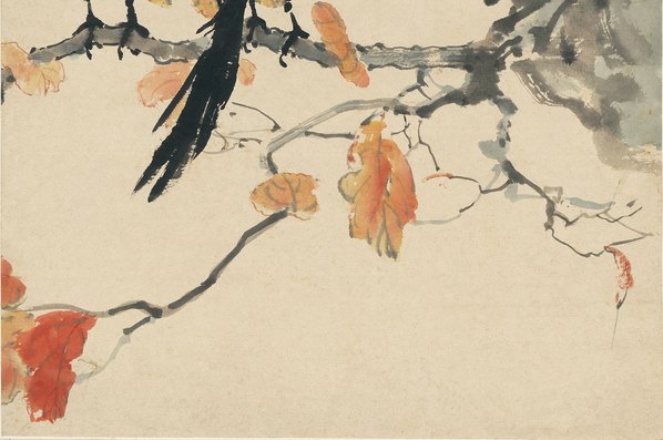 近代画.徐悲鸿_春日四喜鹊图_纸本_4586.12166 近代画.徐悲鸿_春日四喜鹊图_纸本_4586.12166