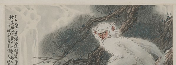 近代画.徐培晨_白猴图_6412.9492