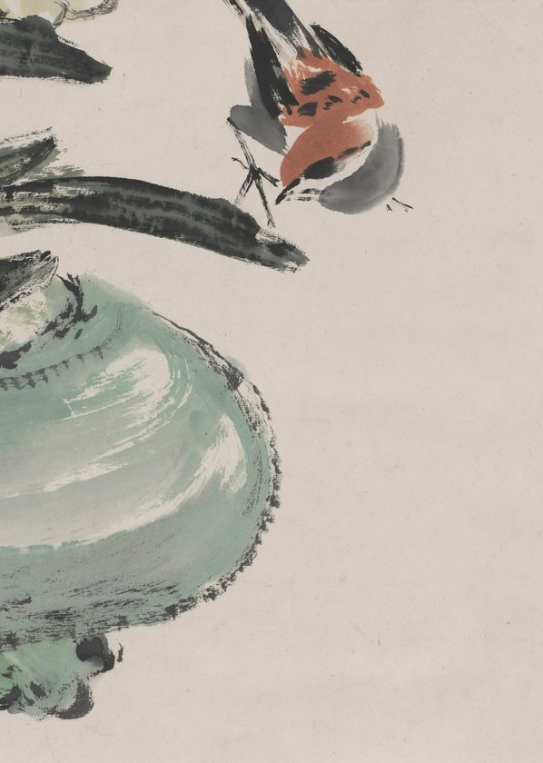 近代画.唐云_水仙小鸟图轴_5258.7386 近代画.唐云_水仙小鸟图轴_5258.7386