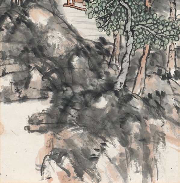 近代画.吴昌硕_山水轴_纸本_5118.20865