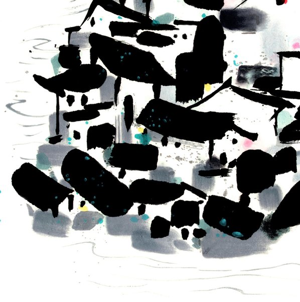 近代画.吴冠中_桥_7559.7592 近代画.吴冠中_桥_7559.7592