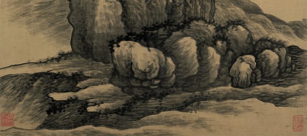 清代画.龚贤_高岗茅屋图_绢本_7087.12559 清代画.龚贤_高岗茅屋图_绢本_7087.12559