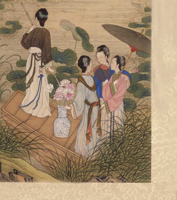 陈枚_月曼清游图册_碧池采_5000.5658