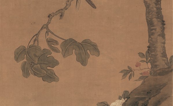 清代画.阙岚_花鸟_梧桐白头图_绢本_4806.11878