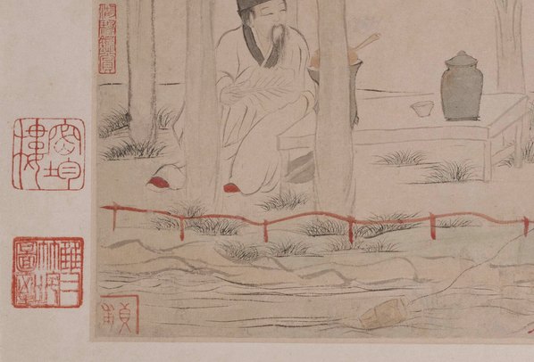 清代画.金农_人物山水图_第七开-玉川先生煎茶_4863.3303 清代画.金农_人物山水图_第七开-玉川先生煎茶_4863.3303