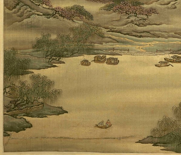 清代画.袁耀_山水四条屏_扬州四景_万松迭翠绢本_7885.6732