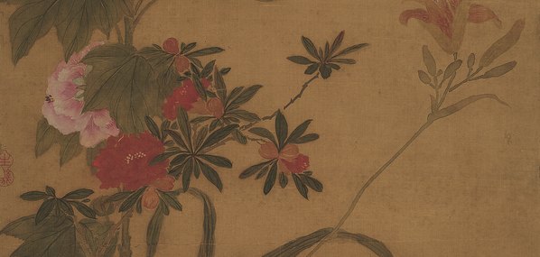 清代画.蒋廷锡_蜀葵宣花图_绢_5512.10526 清代画.蒋廷锡_蜀葵宣花图_绢_5512.10526