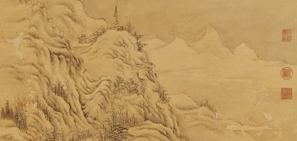 清代画.董邦达_断桥残雪图