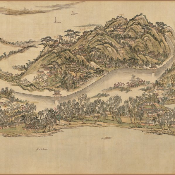 清代画.王原祁_西湖十景图卷全图_绢本 清代画.王原祁_西湖十景图卷全图_绢本