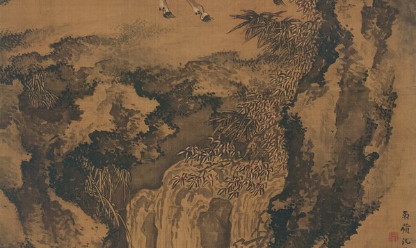 清代画.沈铨_双鹿图_绢本_7157.17107