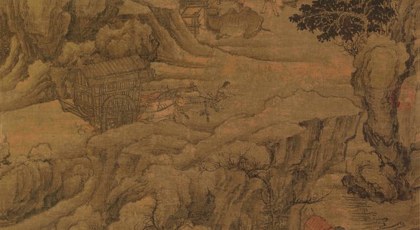 清代画.李寅_雪岭盘车图绢本_7232.15881 清代画.李寅_雪岭盘车图绢本_7232.15881