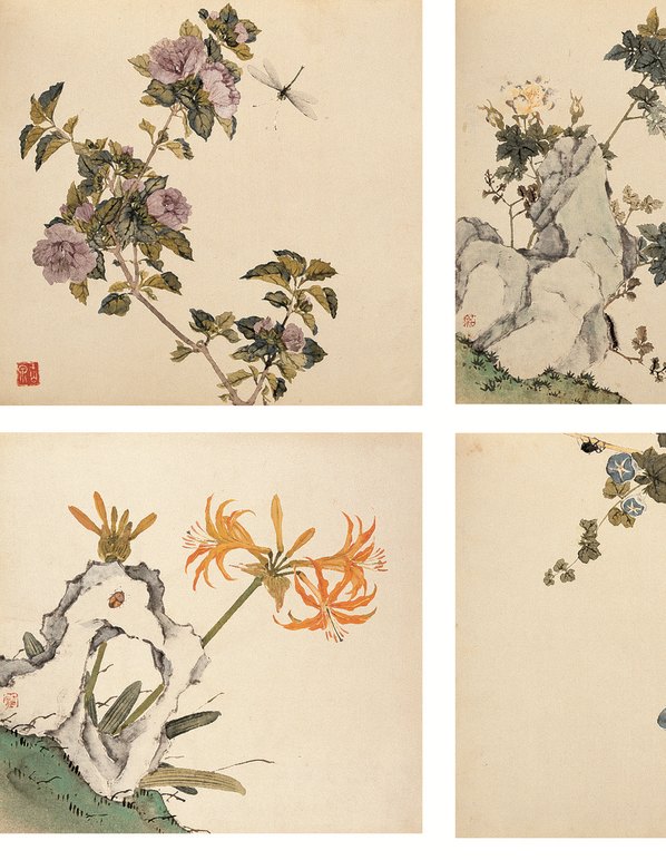 清代画.居廉_花卉虫_2636.3402