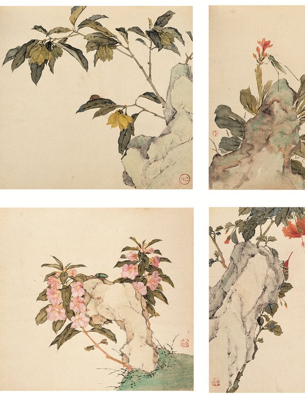 清代画.居廉_花卉虫_2636.3402