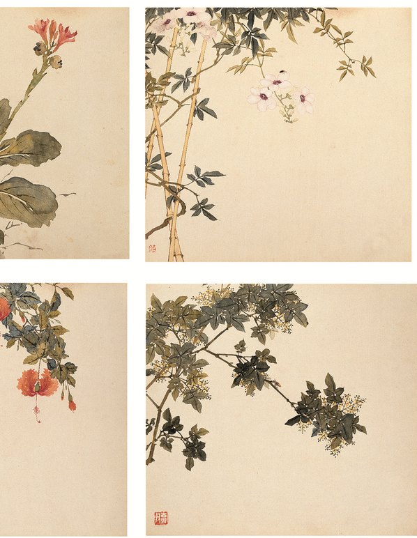 清代画.居廉_花卉虫_2636.3402