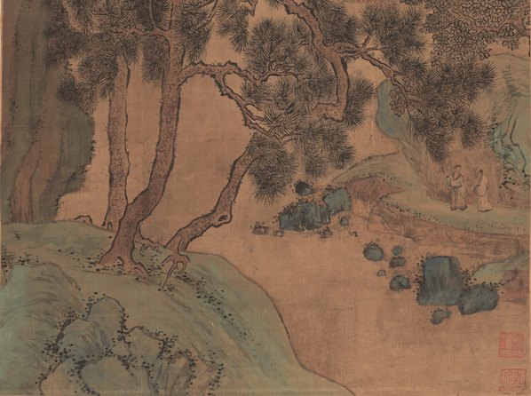 清代画.华岩_梅竹春音图_绢本_6827.20358