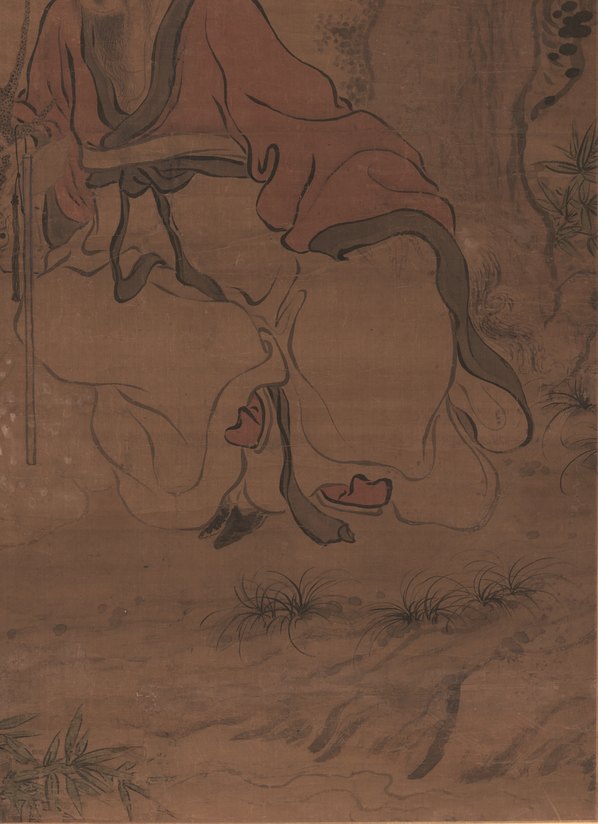 清代画.华岩_柏下仙鹿图轴绢本_14734.20311