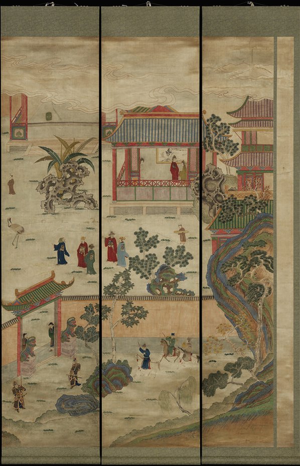 清代画_寿宴图屏_12845.5000