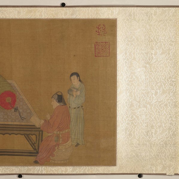 清代画_传宋徽宗_明皇训储图卷绢本_大都_44412.3661