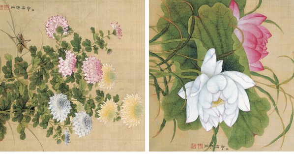 清代画.余稚_花鸟图_绢本_12106.25394