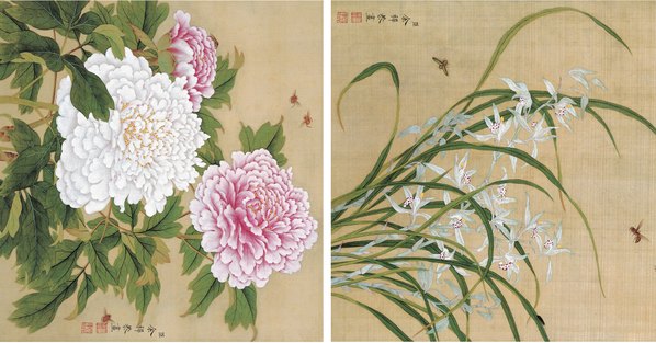 清代画.余稚_花鸟图_绢本_12106.25394