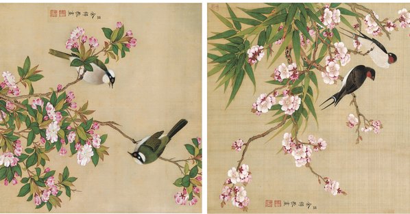 清代画.余稚_花鸟图_绢本_12106.25394