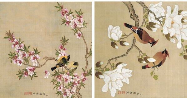 清代画.余稚_花鸟图_绢本_12106.25394