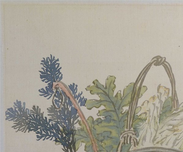 清代画.任熊_姚燮诗意图_册_第四开_饤饾错菹果-饯岁方尊_4470.3710 清代画.任熊_姚燮诗意图_册_第四开_饤饾错菹果-饯岁方尊_4470.3710