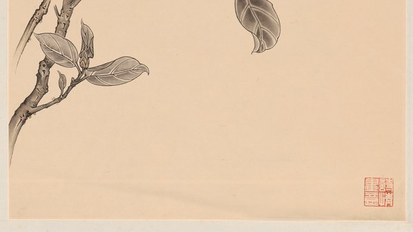 清代画.于非闇_红白茶花轴纸本_5504.12384