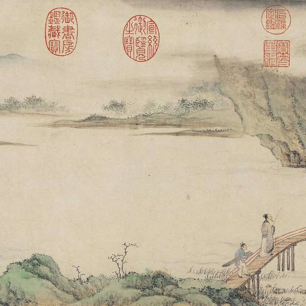 清代画.上睿_携琴访友图旅顺博物_12544.3295