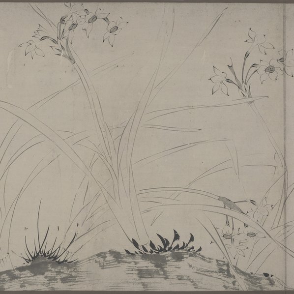 明代画.陆治_仿赵孟坚水仙图纸