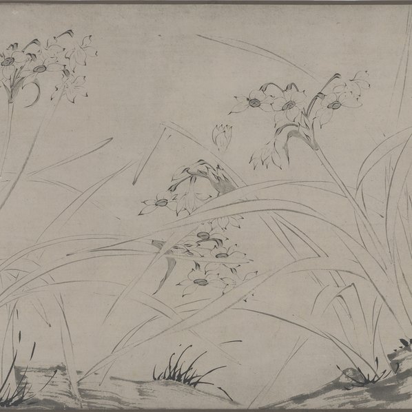明代画.陆治_仿赵孟坚水仙图纸
