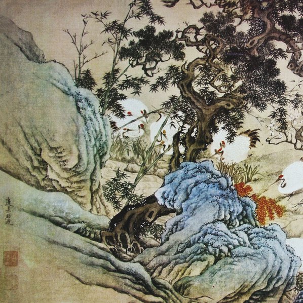 明代画.边景昭_百鹤图_28504.3000