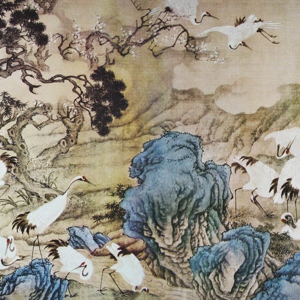 明代画.边景昭_百鹤图_28504.3000