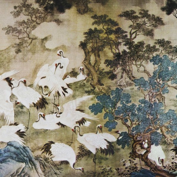 明代画.边景昭_百鹤图_28504.3000