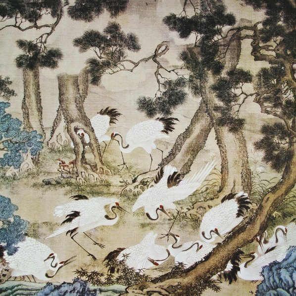 明代画.边景昭_百鹤图_28504.3000