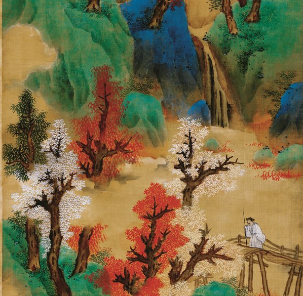 明_蓝瑛_白云红树图_绢_5715x22359_300dpi 明_蓝瑛_白云红树图_绢_5715x22359_300dpi