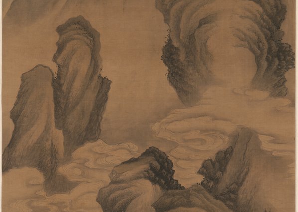 明代画.王鉴_岭上白云图_绢_5975.16974