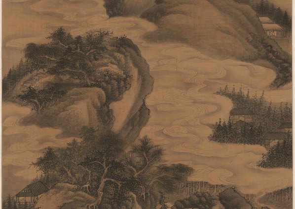 明代画.王鉴_岭上白云图_绢_5975.16974