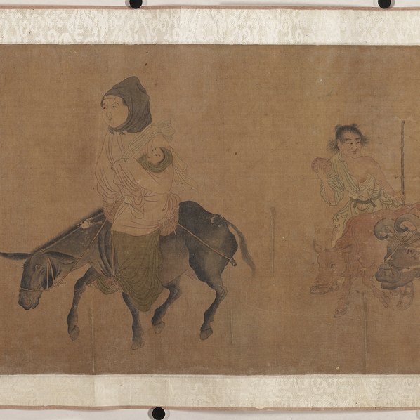 明_清代画.佚名_赵孟兆页款_西成归乐图图卷绢本大都_33219.2705