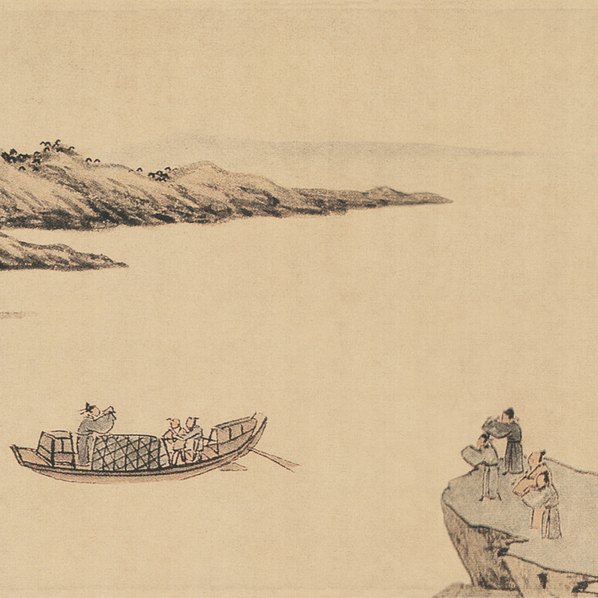 明代画.沈周_京江送别图_绢本_12076.2205