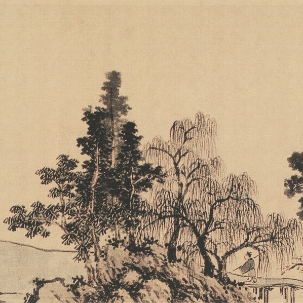 明代画.沈周_京江送别图_绢本_12076.2205